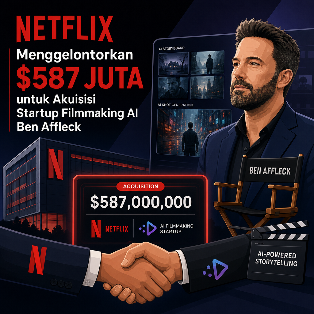 Netflix Menggelontorkan $587 Juta untuk Akuisisi Startup Filmmaking AI Ben Affleck