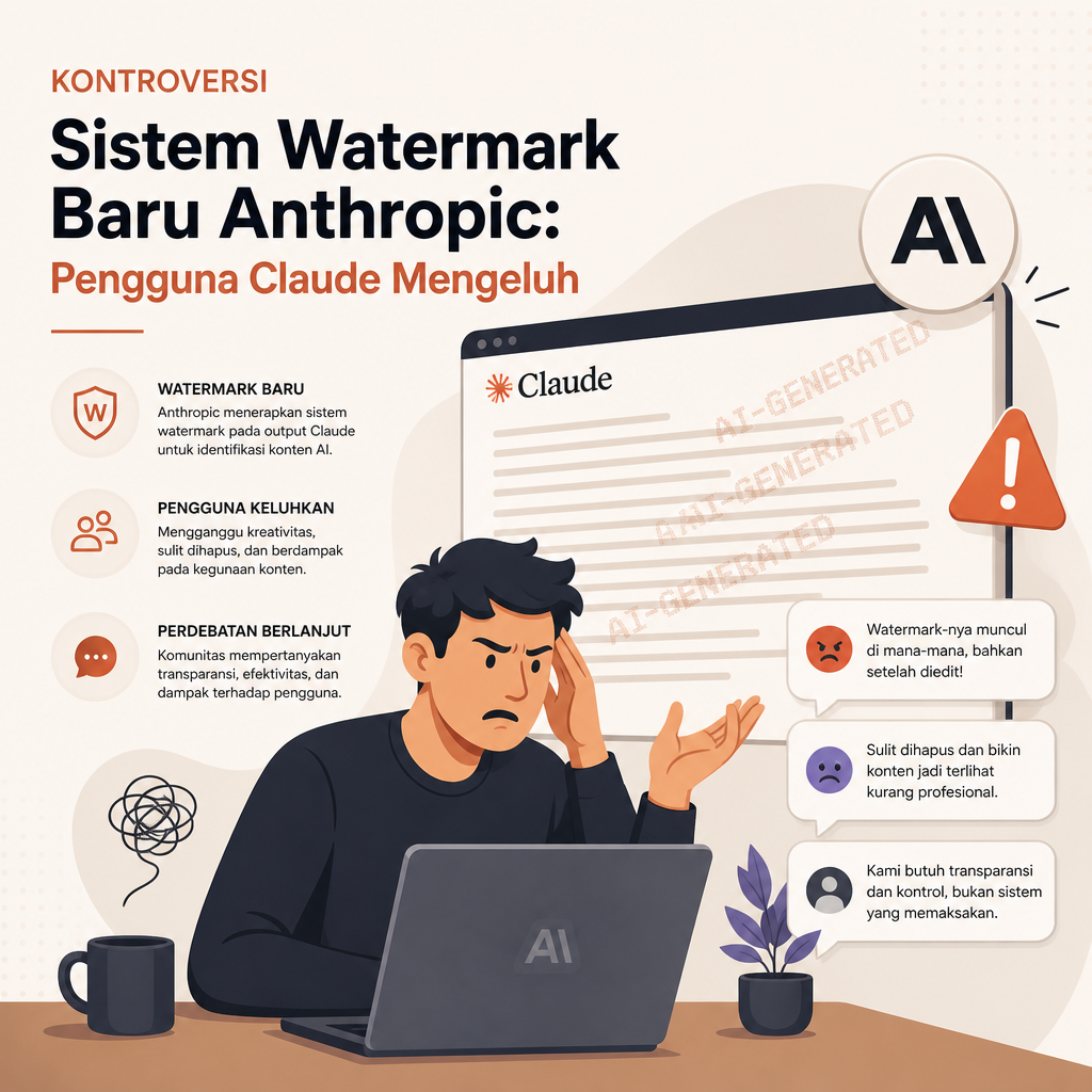 Kontroversi Sistem Watermark Baru Anthropic: Pengguna Claude Mengeluh